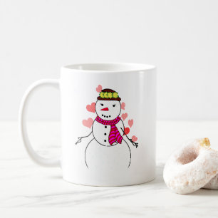 Mug Petite fille amoureuse du bonhomme de neige