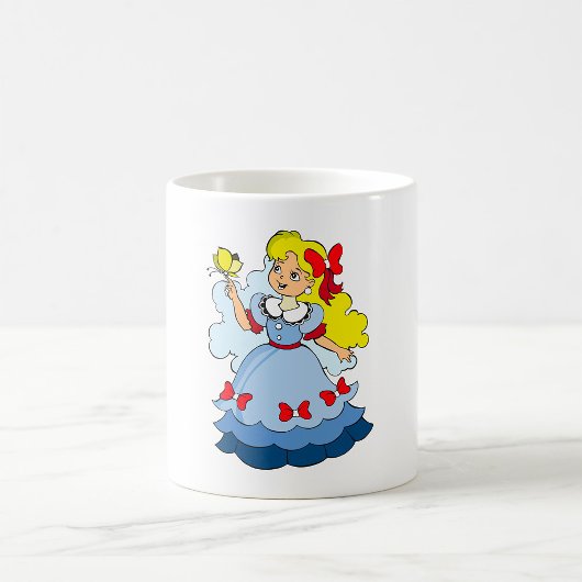 Mug Petite Fille Avec Un Papillon