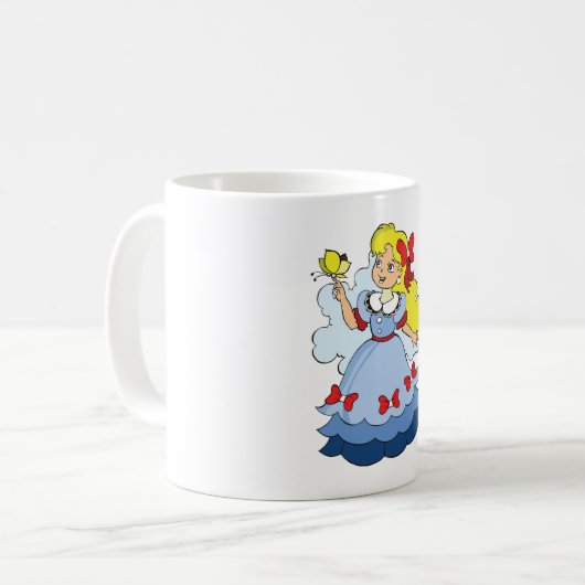 Mug Petite Fille Avec Un Papillon (Devant gauche)