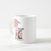 Mug Petite fille blonde jouant au golf (Devant gauche)