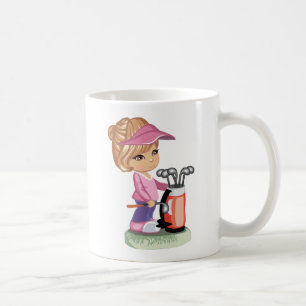 Mug Petite fille blonde jouant au golf