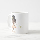Mug Petite fille Dancing Ballerina avec Fleur, Or (Devant gauche)