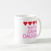 Mug Petite-fille de cinq coeurs (Devant droit)