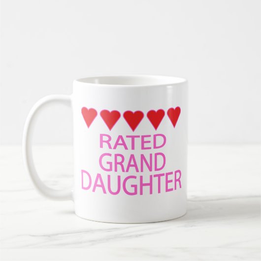 Mug Petite-fille de cinq coeurs (Gauche)