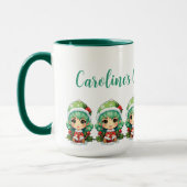 Mug Petite fille Elf Xmas Magie Customisée (Gauche)