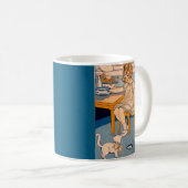 Mug Petite fille et petit chat blanc des années 1920 (Devant droit)