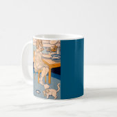 Mug Petite fille et petit chat blanc des années 1920 (Devant gauche)