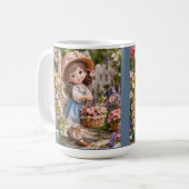 Mug Petite fille et son jardin de fleurs (Devant gauche)