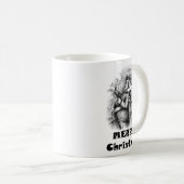 Mug Petite fille qui embrasse le Père Noël Art de Noël (Devant droit)