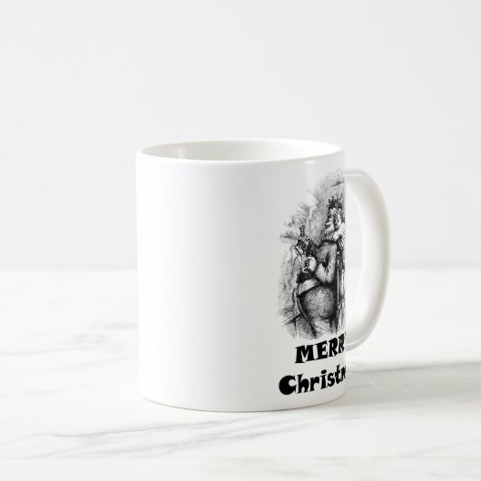 Mug Petite fille qui embrasse le Père Noël Art de Noël (Devant droit)