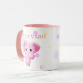 Mug Petite fille rose adorable Eléphant (Devant gauche)