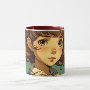 Mug Petite fille victorienne dans le style Anime. Pers