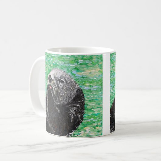 Mug Petite Loupe de mer douce peinture (Devant gauche)