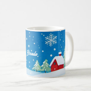 Mug Petite maison rouge dans la neige