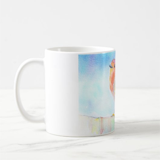 Mug Petite peinture à l'aquarelle Robin (Gauche)