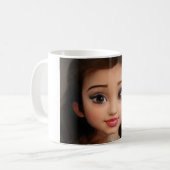 Mug Petite poupée brunette enfant (Devant gauche)