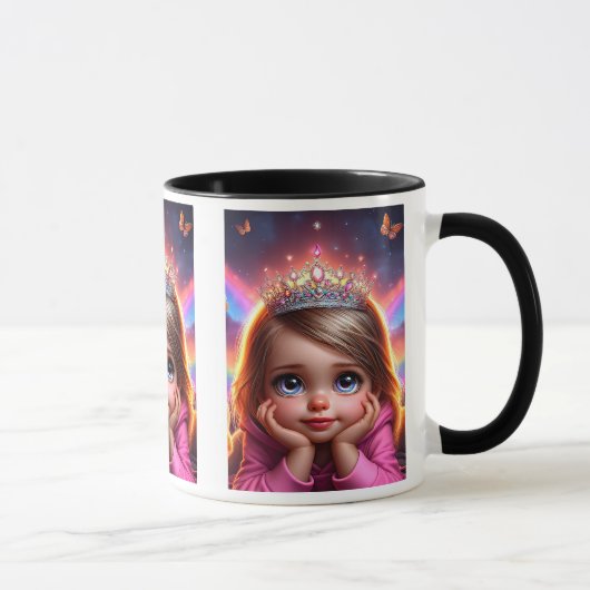 Mug Petite princesse rêveuse avec une couronne. (Droite)