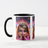 Mug Petite princesse rêveuse avec une couronne. (Gauche)