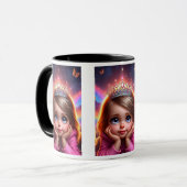 Mug Petite princesse rêveuse avec une couronne. (Devant gauche)