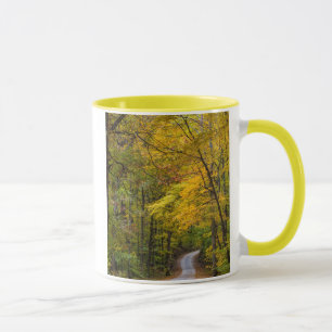 Mug Petite route de gravier bordée de couleurs d'autom