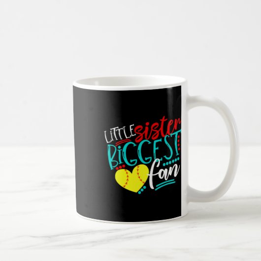 Mug Petite soeur de softball, plus grande fan (Droite)