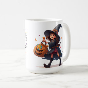 Mug Petite Sorcière Transportant une Citrouille de Bon