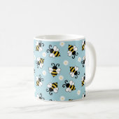 Mug Petites abeilles mignonnes et fleurs marguerites m (Devant droit)