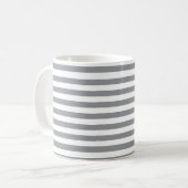 Mug Petites bandes de gris horizontales (Devant gauche)