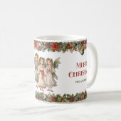 Mug Petites filles Noël Anges victoriens avec saint (Devant droit)