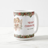Mug Petites filles Noël Anges victoriens avec saint (Devant droit)