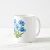 Mug Petites Fleurs Bleues (Devant droit)