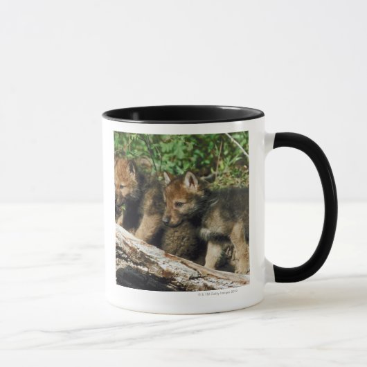 Mug Petits animaux de loup de bois de construction (Droite)