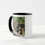 Mug Petits animaux de loup de bois de construction (Devant gauche)