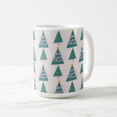 Mug Petits arbres gribouillages rose vert (Devant droit)