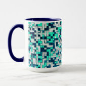 Mug Petits carrés serrés, tons verts du bleu (Gauche)