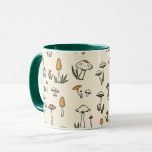 Mug Petits champignons de forêt sur un Arrière - plan 