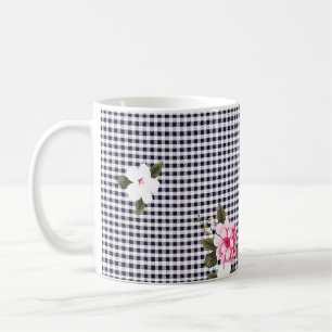 Mug Petits chèques sans couture et motif floral abstra