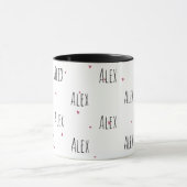 Mug Petits Coeurs mignons + Texte "Votre Nom" | Amour (Centre)