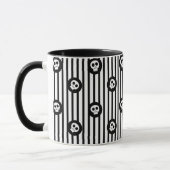 Mug Petits crânes fantaisistes Crâne noir et blanc (Gauche)