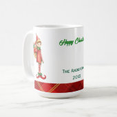 Mug Petits Elfes Mignons - Noël Personnalisé (Devant gauche)