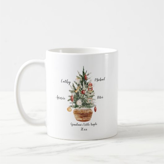 Mug Petits-enfants de famille personnalisés Arbre de N (Gauche)