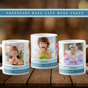Mug Petits-enfants font la vie Grand 3 Photo Collage B