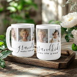 Mug Petits enfants font la vie Grand 4 Photo<br><div class="desc">Un cadeau attentionné pour les grands-parents, ce design Photo Collage personnalisé comprend un 4 modèle photo pour personnaliser avec des photos des petits-enfants. Une combinaison d'écriture manuscrite moderne combinée à une police sans serif moderne épelle "petits-enfants rendent la vie grandiose !" Cette tasse fait un cadeau merveilleux pour la fête...</div>