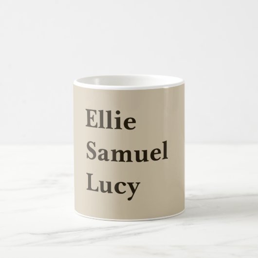 Mug Petits-enfants personnalisés Noms élégant rustique (Centre)