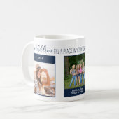 Mug Petits-enfants Remplir une citation 3 Photo Bleu (Devant gauche)