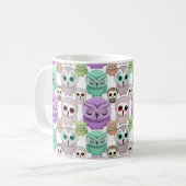 Mug Petits hiboux mignons aux couleurs pastel (Devant gauche)