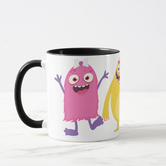 Mug Petits Monstres Mignons Avec Nom (Gauche)