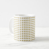Mug Petits motifs diamants jaune doré blanc (Devant gauche)