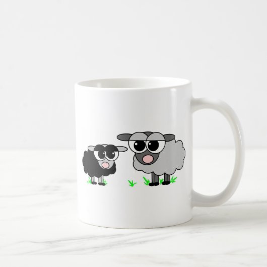 Mug Petits moutons noirs mignons et moutons de BigGray (Droite)