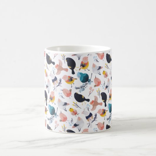 Mug Petits oiseaux colorés Paradis botanique fleuri (Centre)